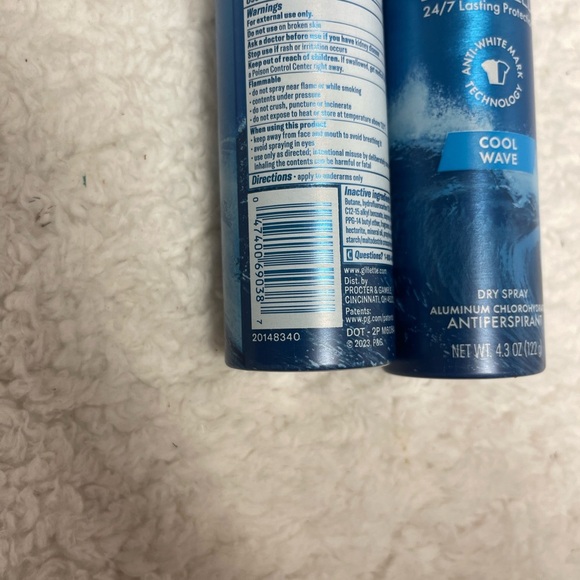 Lot Of 2 Gillette Dryshield Cool Wave Dry Spray Antiperspirant 4.3 oz - Picture 2 of 3